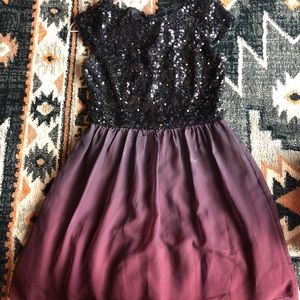 black and burgundy dress
